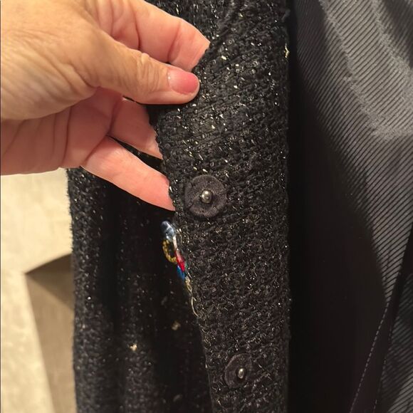 Berek Black Blazer with gold tread and beaded embellishment size XL - Picture 3 of 8